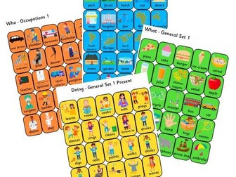 Colourful Semantics Basic Sentence Kit - 225 cards- Who, Doing, What, Where