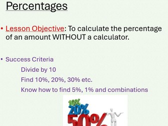 Percentages without a calculator. Maths Functional Skills L2 GCSE Full Lesson
