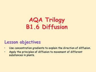 AQA Trilogy B1.6 Diffusion