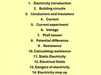 KS3 AQA spec - Electromagnets (3.2.1 Voltage and Resistance and 3.2.2 Current)