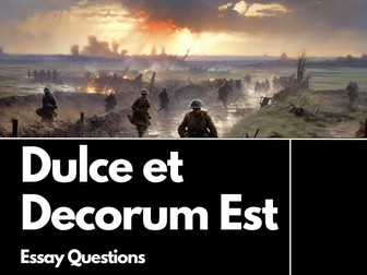 Dulce et Decorum Est Essay Questions