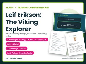 Leif Erikson: The Viking Explorer Reading Comprehension | Year 4 (KS2)