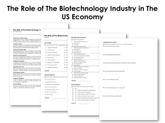 The Role of The Biotechnology Industry in The US Economy