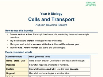 KS3 Biology Cellular Biology Revision Booklet + Answers (AQA)