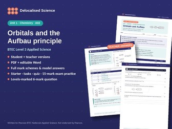 Orbitals and the Aufbau Principle | BTEC Applied Science Unit 1