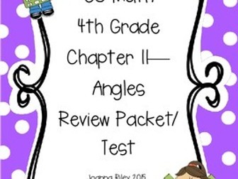 Go Math Chapter 11 - Angles - 4th Grade - Review with Answers
