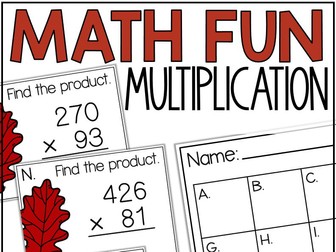 3 Digit by 2 Digit Multiplication 3rd 4th 5th Grade