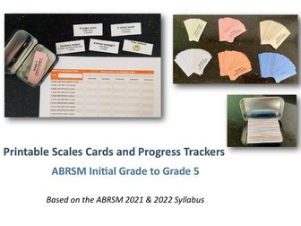 Scale Cards & Progress Trackers up to Grade 5 (ABRSM)