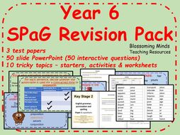 spag revision homework year 6