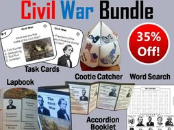 Civil War Task Cards and Activities Bundle
