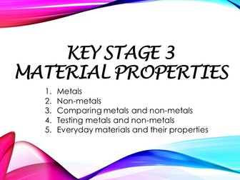 KS3_Secondary 1 checkpoint_worksheet and revision (with answer script): Material properties