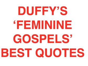 Duffy's Feminine Gospels - Best Quotes