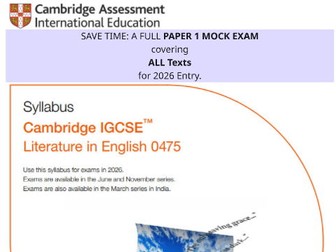 CIE 0475 Literature Paper 1 Mock