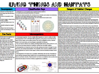 Science Knowledge Organiser - Living Things and Habitats