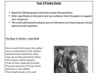 Poetry Exam Year 8
