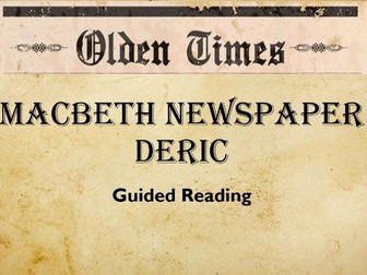 KS2 Macbeth Guided Reading Resources