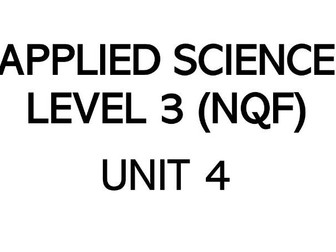 BTEC NQF L3 Applied Science Unit 4