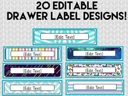 20 Editable Drawer Label Designs Teaching Resources
