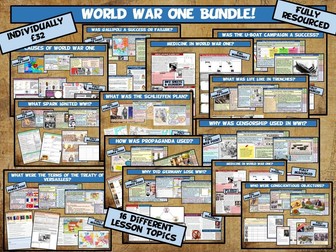 KS3 World War One 16 Lesson Bundle