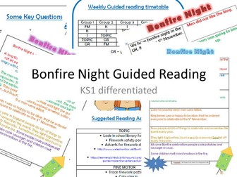 Bonfire Night Guided reading - KS1 - differentiated