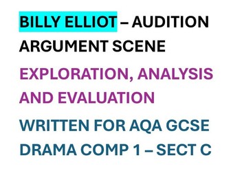 Billy Elliot -  Detailed Description, Analysis and Evaluation of the Audition Confrontation