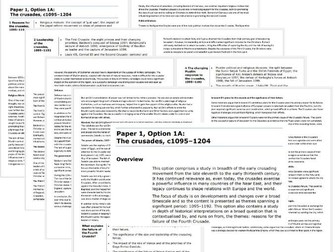 Paper 1, Option 1A: The Crusades, c1095–1204 Edexcel A Level History revision notes