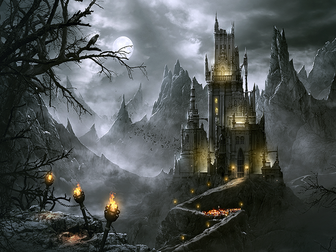 Writing a description of Dracula's castle. Gothic Horror Novel
