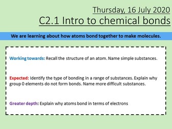 AQA Chemistry C2 Introduction to Bonding Foundation