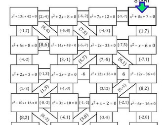Solving Quadratic Equations by Factoring MAZE