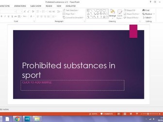 GCSE AQA PE 2017- Drugs/prohibited substances unit of work. Differentiated resources + PowerPoint's