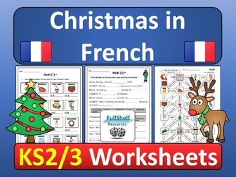 French Christmas Noel Worksheets Puzzles