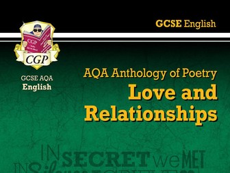 Love and Relationships Poetry Anthology - GRADE 9 REVISION PACK, NOTES ON ALL POEMS INCLUDING CONTEXT, LANGUAGE, STRUCTURE AND FORM ANALYSIS AQA English Literature (9-1)