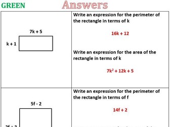 Writing Expressions for Area and Perimeter of Rectangles Differentiated