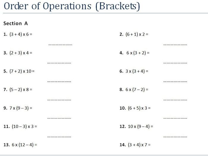 Order Of Operations Worksheets With Brackets - Order Of Operations: Pemdas Worksheets