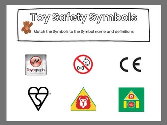 Toy Health and safety "Match The symbol"  Activity Worksheet