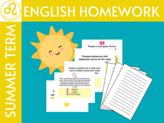 English Homework SummerTerm