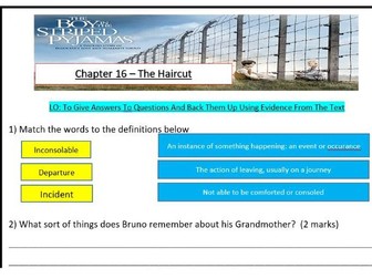 Boy in the Striped Pyjamas - Chapter 16 Comprehension