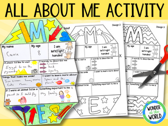 All about me foldable activity for back to school first week