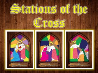 Stations of the Cross. Presentation, Sequencing, Colour In & Beautiful Posters. RE Easter.