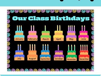 Birthday Display for Bulletin Board - Cake Theme