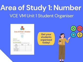 VCE VM Numeracy Unit 1 Student Organiser – Area of Study 1: Number