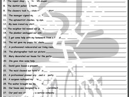 Causative Statements 1 Page BW Worksheet
