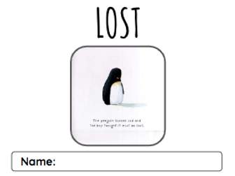 Lost and Found, Oliver Jeffers - KS1 Year 1 - LOST poster template aqnd diary template