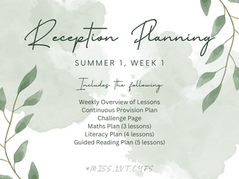 Reception Planning - Summer 1, Week 1