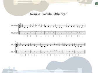 Ukulele Group - Twinkle Little Star sheet music and teaching resources