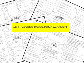 GCSE Maths Foundation Revision Poster Worksheets
