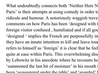 Comparison : Neither Here nor There & Sweet Life in Paris