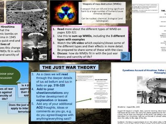 Good Conduct & Key Moral Principles: Just War A Level RS Christianity (AQA)