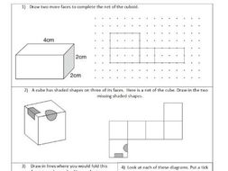 Nets - 3D shapes represented by 2D shapes - Geometry - ks2 year 5 & 6 ...