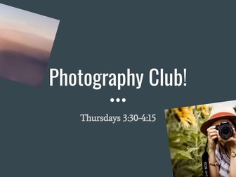 Photography Club Curriculum